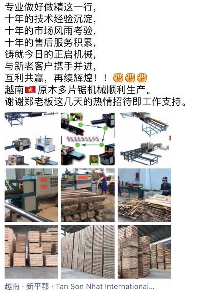 越南客戶-250原木多片鋸&nbsp;100方木多片鋸&nbsp;50清邊機