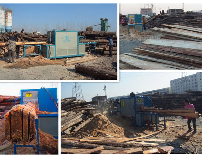 原木多片鋸-多片鋸-圓木多片鋸-江蘇宿遷400型機加工現場